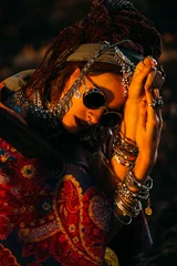 Deurstickers Gypsy prachtige mode vrouw
