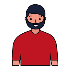 portrait man character on white background