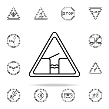 Sign The Broken Bridge Icon. Road Sign Icons Universal Set For Web And Mobile