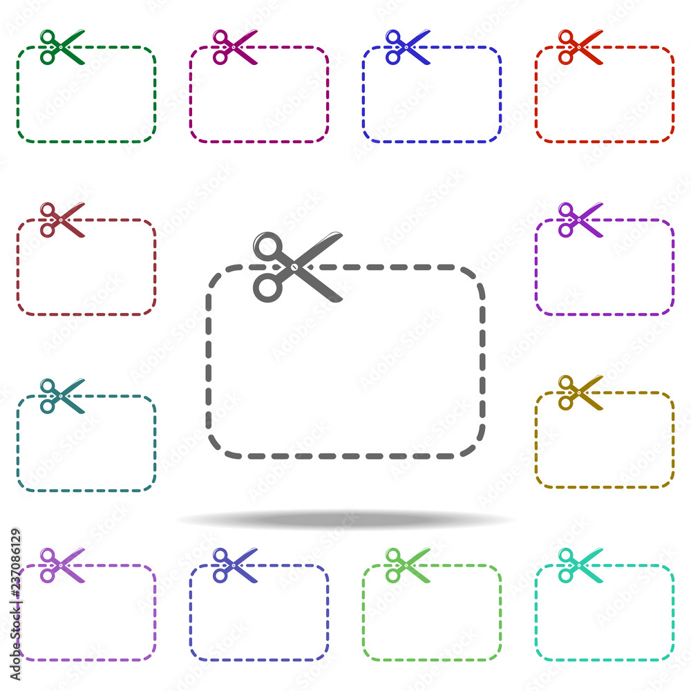 Poster scissors and stroke icon. elements of shop in multi color style icons. simple icon for websites, web
