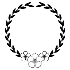 floral wreath flower decoration white background