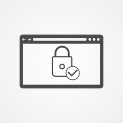 Website protection vector icon sign symbol