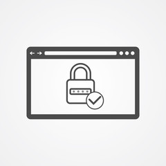 Website protection vector icon sign symbol