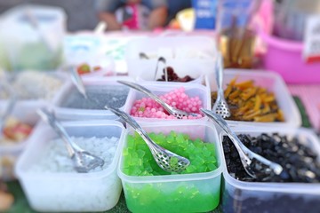 Thai mix desserts at the market