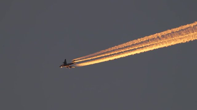 Airliner at cruising altitude