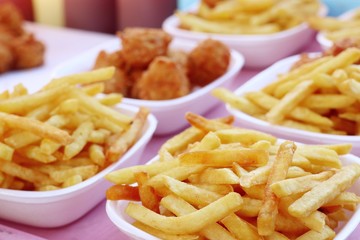 French fries and fried nuggets