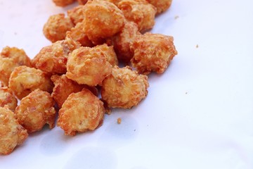 fried nuggets at street food