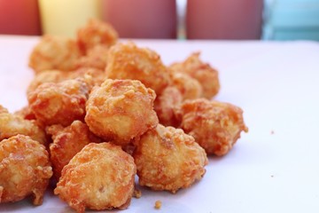 fried nuggets at street food