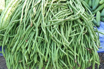 Long beans at market