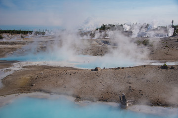 Landscape of Norris Geyser Basin, Yellowstone National Park