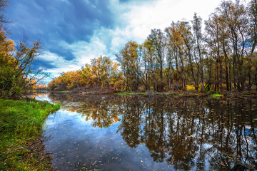 Autumn on river.  Western Siberia