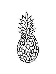 kontur ananas lecker hunger essen obst gesund ernährung diät comic cartoon design clipart
