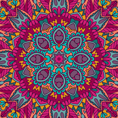 Colorful Tribal Ethnic Festive Abstract Floral Vector Pattern