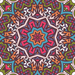 Colorful Tribal Ethnic Festive Abstract Floral Vector Pattern