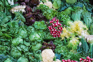 Verduras frescas en el mercado