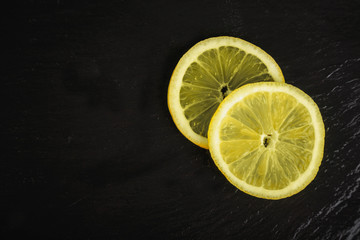 two fresh lemon slices
