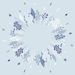 Floral round wreath. © apanfilova