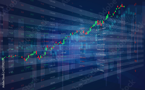 Stock Market Or Forex Trading Candlestick Graph In Graphic Design - 