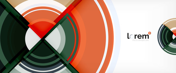 Obraz premium Modern geometric circles abstract background, colorful round shapes with shadow effects