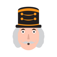 Isolated cute nutcracker soldier avatar. Vector illustration design