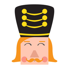 Isolated cute nutcracker soldier avatar. Vector illustration design