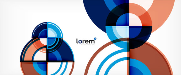 Obraz premium Circle abstract background, bright colorful round geometric shapes
