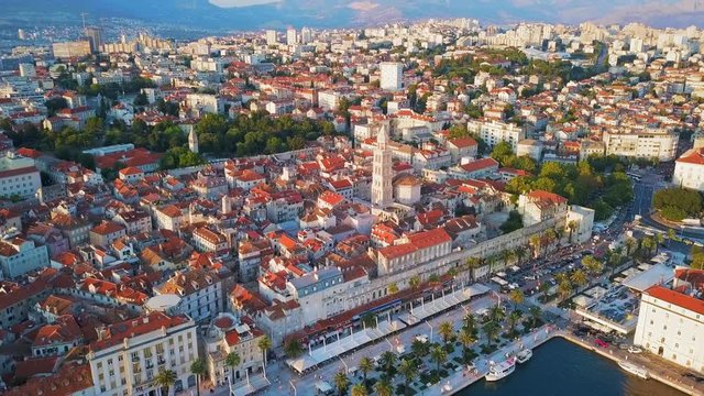 Aerial View Split Waterfront & City