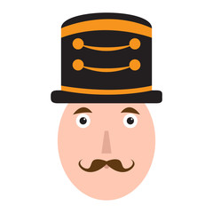 Isolated cute nutcracker soldier avatar. Vector illustration design