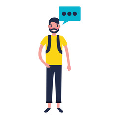 man character and speech bubble 