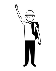 traveler man tourist on white background 