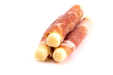 Mozzarella Cheese Stick Wrapped in Cured Meat a Great Snack for Low Carb Diets