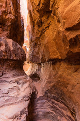 View of Eroded cliff of Khazali canyon in Wadi Rum, Jordan