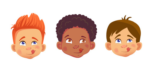 faces of boys character set