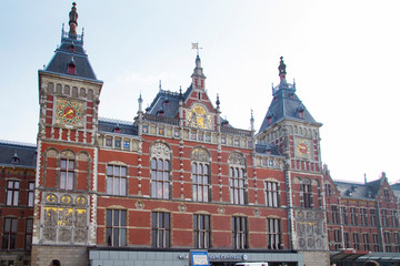 Fototapeta na wymiar Amsterdam central station,Holland