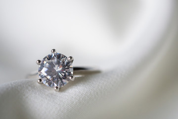 Jewelry wedding diamond ring close up