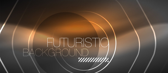 Black and glowing color lines neon design, magin techno template background