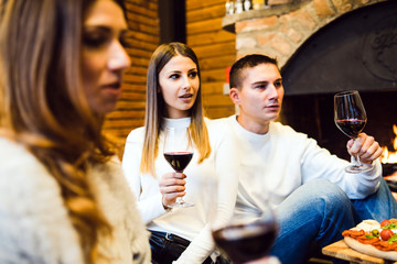 young couple in restaurant