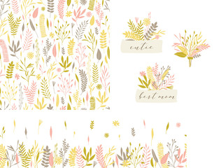 Vector floral set.