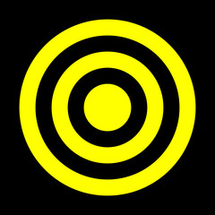 Target sign - yellow simple transparent, isolated - vector