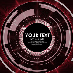 Abstract red digital technology background. Abstract technology communication concept. Various technology elements.