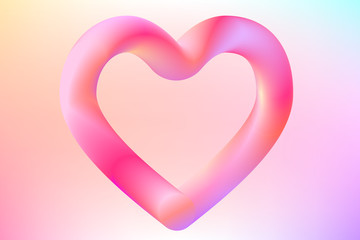 heart shape in modern minimal multicolor vibrant liquid fluid gradient style colors. stock vector illustration clipart