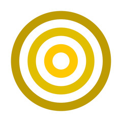 Target sign - golden shades simple transparent, isolated - vector