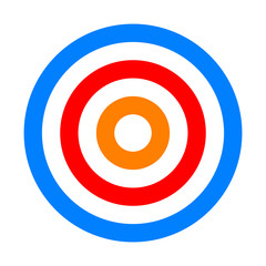 Target sign - colorful orange red blue simple transparent, isolated - vector