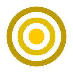 Target sign - golden shades simple transparent, isolated - vector