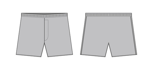 Men's boxers (boxer shorts,trunks) template illustration / gray