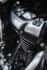 Obraz na płótnie Canvas A motorcycle engine close up detail background