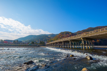 京都 渡月橋の風景