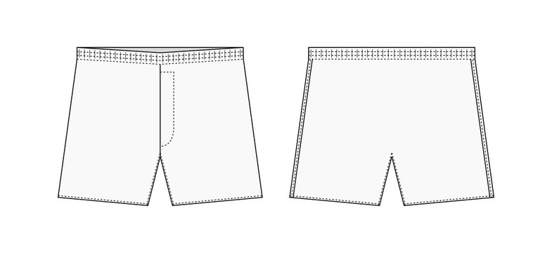 Men's boxers (boxer shorts,trunks) template illustration / white