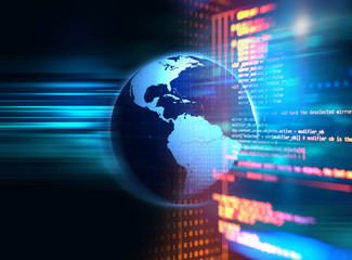 3d rendering of earth futuristic technology abstract background illustration