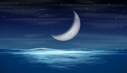Obraz na płótnie Canvas A moon on sky